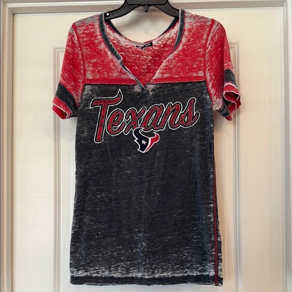 Texans Women's Red and Black Top